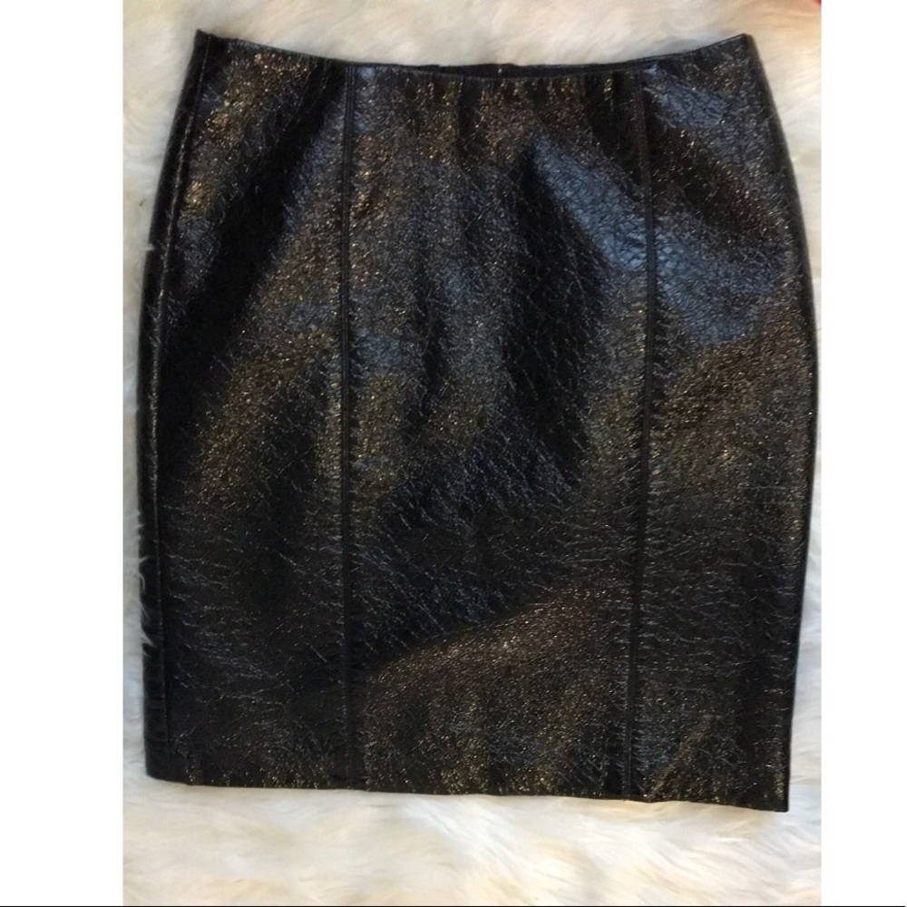 Black faux leather shirt